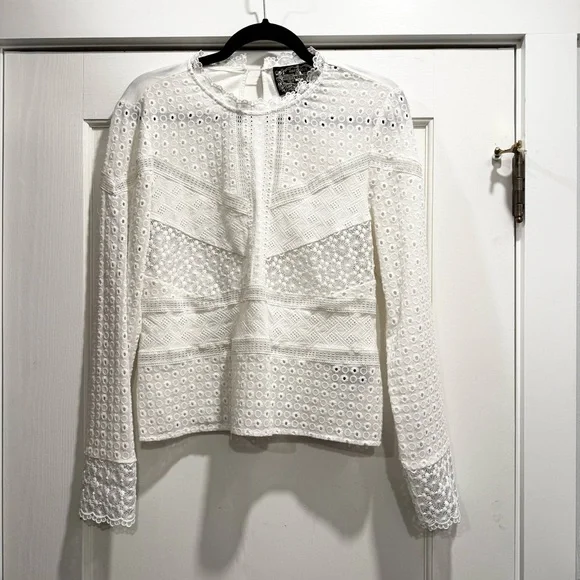 Anthropologie x James Coviello Burnham Lace Top M Cottagecore Boho Festival - Picture 5 of 15